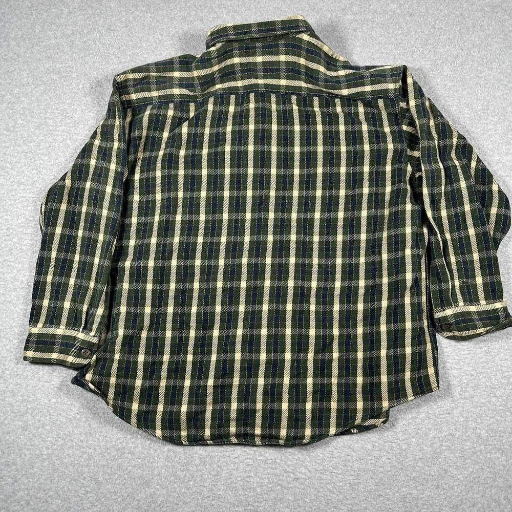 Vintage St Johns Bay Shirt Mens XXL Green Flannel Plaid Button Up Cotton 90s - Picture 8 of 9